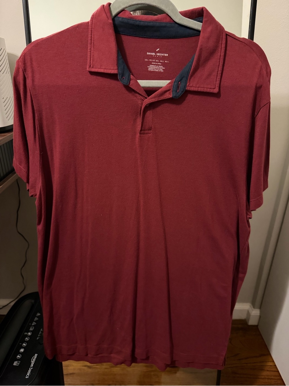 Daniel Hechter Men’s Polo in Deep Wine with Navy Trim